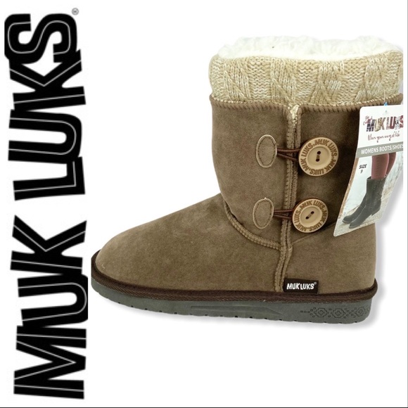 MUK LUKS Brown Fleece Lined Water Resistant Boots